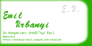 emil urbanyi business card